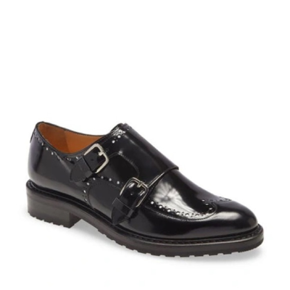 Office of Angela Scott - Mr. York patent leather black studded monk strap shoes
